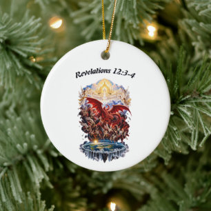 Offenbarung 12:3-4 1/3 Gefallene Engel werden hera Keramik Ornament