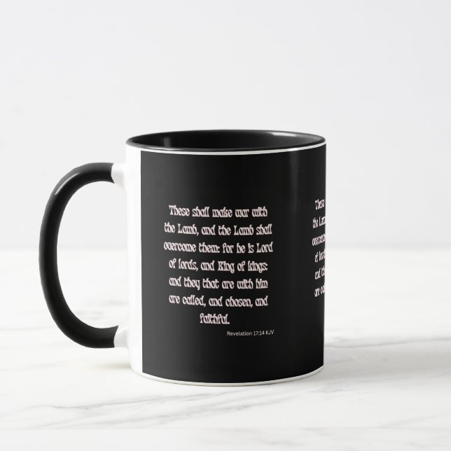 Offenbarung 17:14 KJV Bibelverse Zwei-Tone-Tasse Tasse (Links)