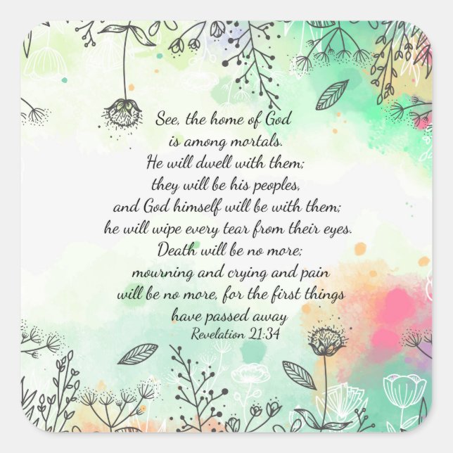 Offenbarung 21:34 quadratischer aufkleber (Vorderseite)