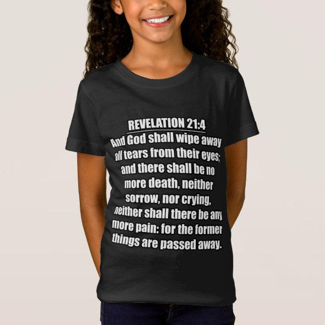 Offenbarung 21:4 KJV Bibelverse T-Shirt (Vorderseite)