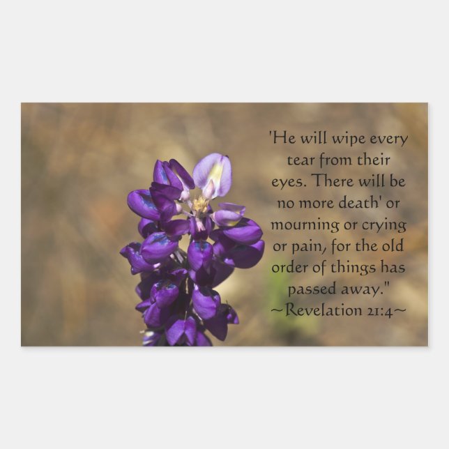 Offenbarung 21:4 rechteckiger aufkleber (Vorderseite)
