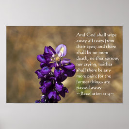 Offenbarung 21:4 Weiße Buchstaben Poster