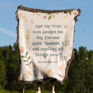 Offenbarung 21:5, Light Pech Floral Christlich Decke