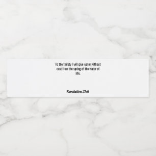 Offenbarung 21:6 Wasserzeichen Wasserflaschenetikett