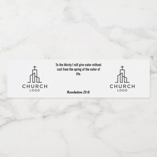 Offenbarung 21:6 Wasserzeichen Wasserflaschenetikett (Einzelnes Label)