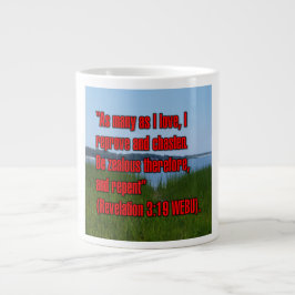 Offenbarung 3:19 WEBU Mug Jumbo-Tasse