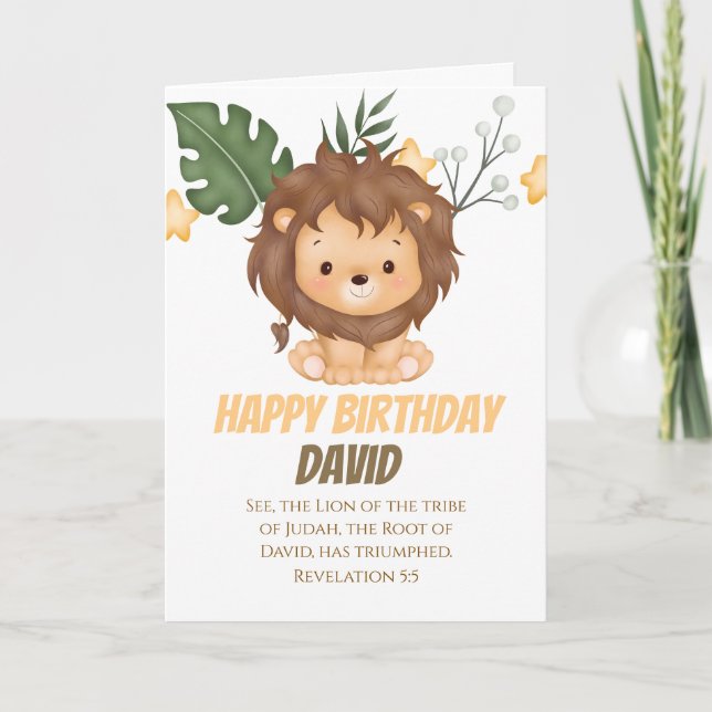 Offenbarung 5,5 Löwe von Juda Christliche Grüße Karte (Vorderseite)