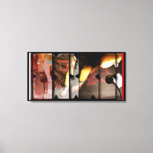 Offene Arbeit über die Open Red 5 Fotomontage-Lein Leinwanddruck