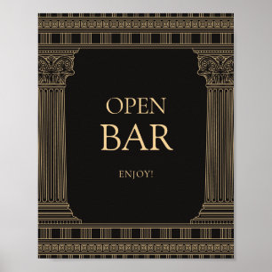 Offene Bar Beschilderung für griechische Party mit Poster