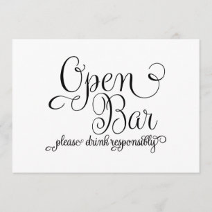 Offene Bar Hochzeitsschild Einladung