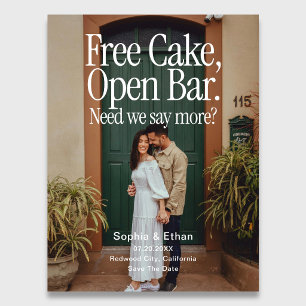Offene Bar Kostenloser Kuchen Foto Retro Save The Ankündigungspostkarte