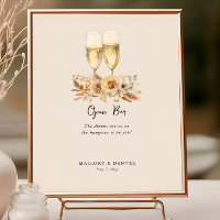 Offene Bar Weinbrille und Blume Neutrale Hochzeit