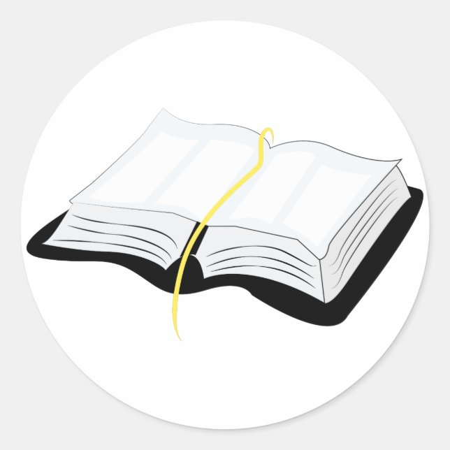 Offene Bibel Runder Aufkleber (Vorderseite)