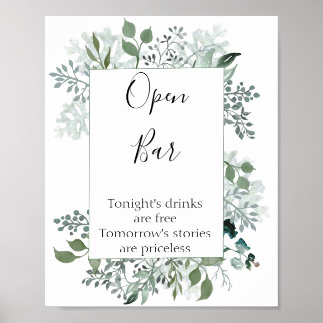 Offene botanische Bar Poster (Vorne)
