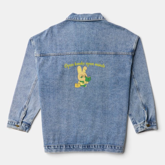 Offene Bücher Jeansjacke (Rückseite)