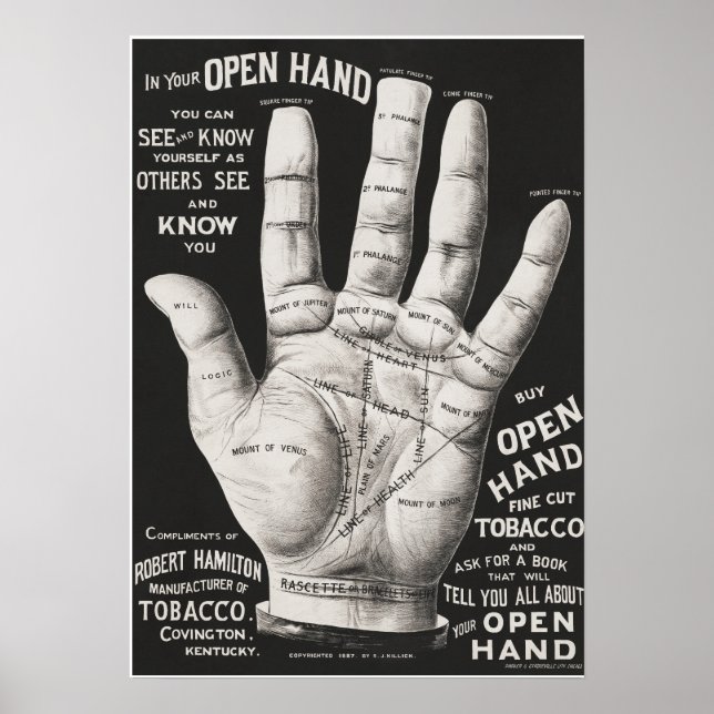 Offene Hand, Handlesen Poster (Vorne)