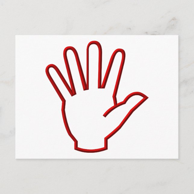 Offene Hand/hohe Fünf/Welle Postkarte (Vorderseite)