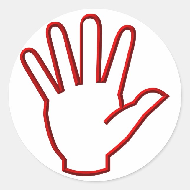 Offene Hand/hohe Fünf/Welle Runder Aufkleber (Vorderseite)