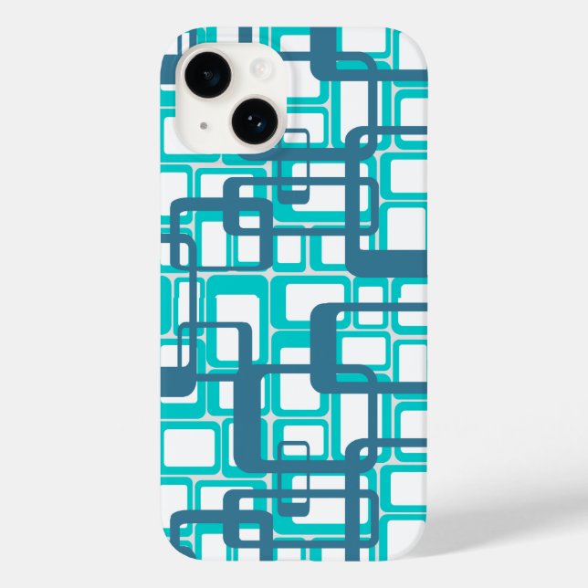 Offene moderne Rechtecke Mitte des Jahrhunderts Case-Mate iPhone Hülle (Rückseite)