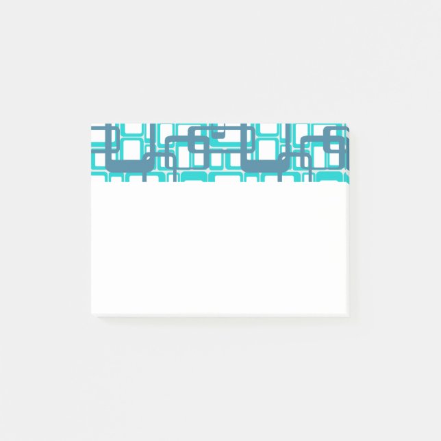 Offene moderne Rechtecke Mitte des Jahrhunderts Post-it Klebezettel (Vorderseite)