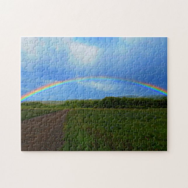 Offene Straße durch Grünes Feld Alberbow Puzzle (Horizontal)