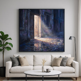 Offene Tür - Kunst im impressionistischen Malstil Poster