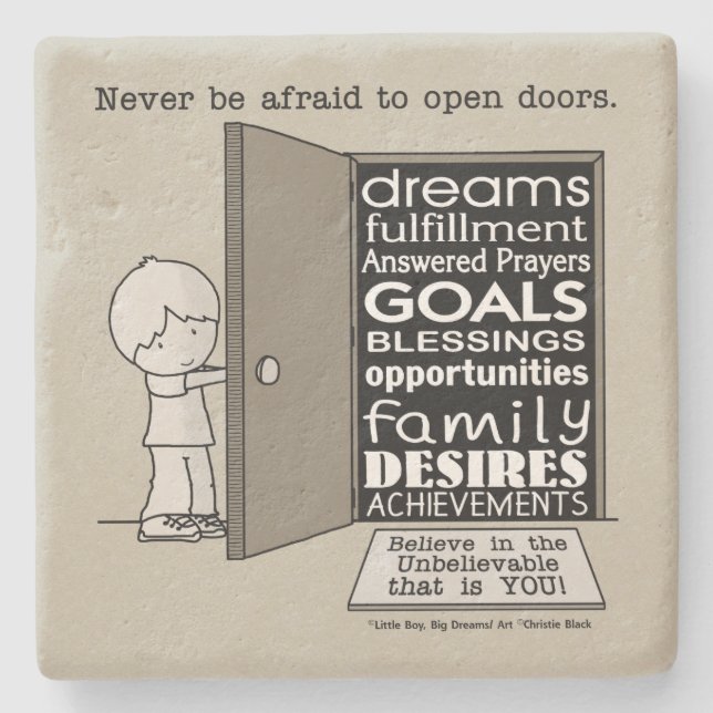 Offene Türen Steinuntersetzer (Vorderseite)