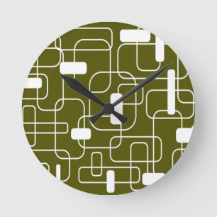 Offene und geschlossene Rechtecke - Camouflage  Runde Wanduhr