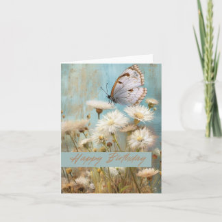 Offener Faltenwurf zum Geburtstag Blume Butterfly Karte