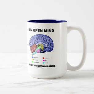 Offener Geist ist der Schlüssel zur Kommunikation Zweifarbige Tasse