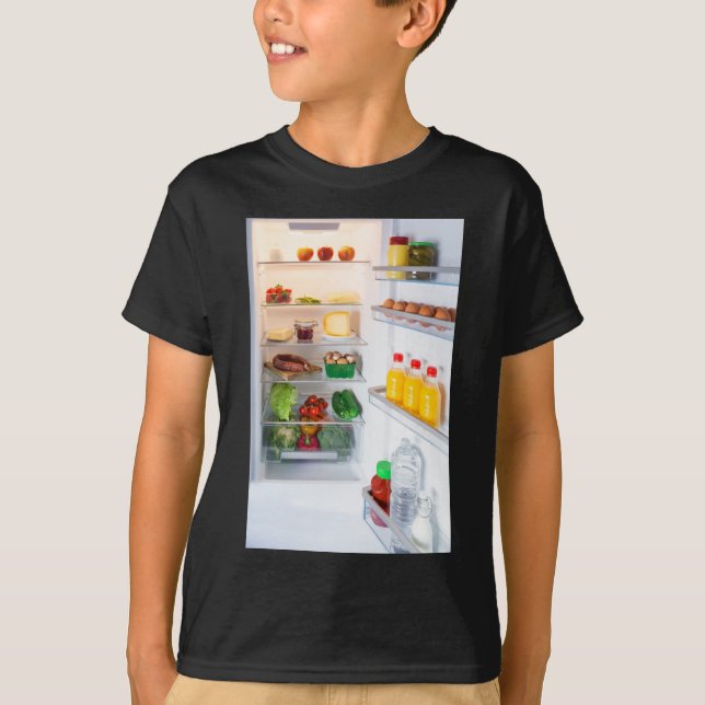 Offener Kühlschrank mit Essen T-Shirt (Vorderseite)