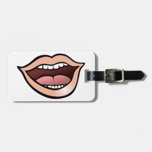 Offener Mund Lippen Zähne Zunge Gepäckanhänger