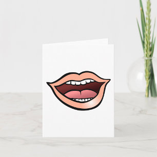 Offener Mund Lippen Zähne Zunge Karte