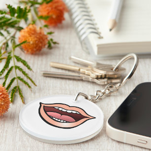Offener Mund Lippen Zähne Zunge Schlüsselanhänger