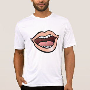 Offener Mund Lippen Zähne Zunge T-Shirt