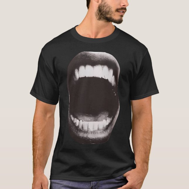 offener Mund T-Shirt (Vorderseite)