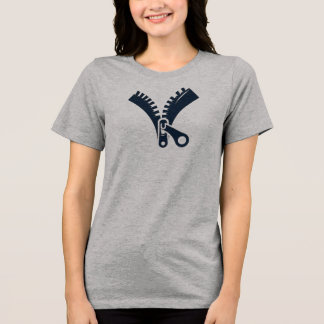 Offener Zipper-T - Shirt