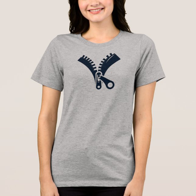 Offener Zipper-T - Shirt (Vorderseite)