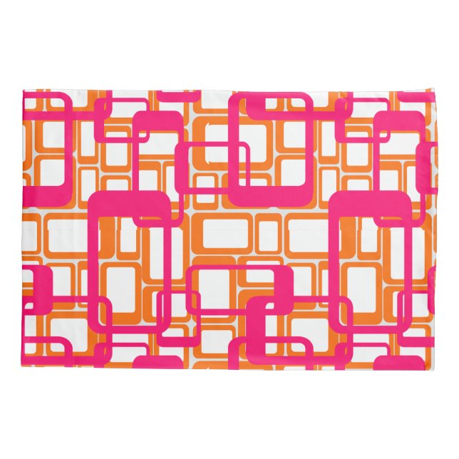 Offenere moderne Rechtecke Mitte des Jahrhunderts Kissenbezug (Rückseite)