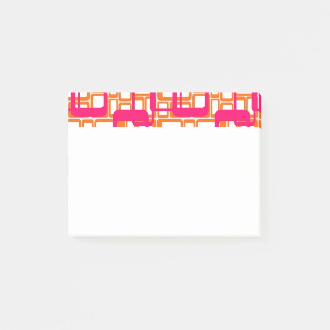 Offenere moderne Rechtecke Mitte des Jahrhunderts Post-it Klebezettel (Vorderseite)