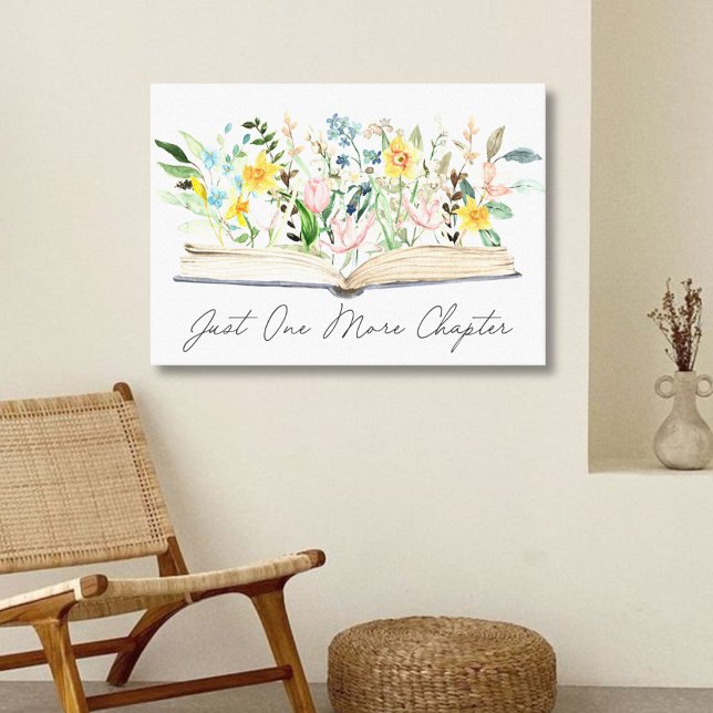 Offenes Aquarellbuch mit Blume Blumenästhetik Leinwanddruck (In situ)