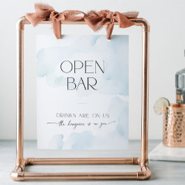 Offenes Bar Brautparty in Cloud Nine Blue Sockelschild