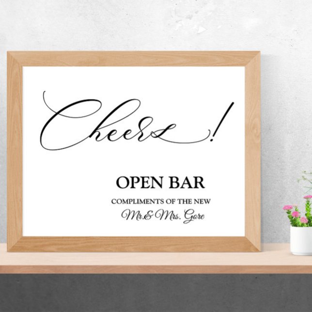 Offenes Bar-Hochzeitsschild Poster (Von Creator hochgeladen)