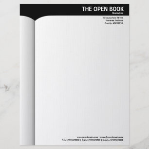 Offenes Buch - Schwarz Briefbogen