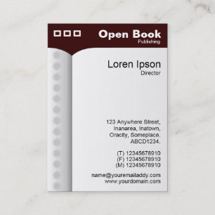 Offenes Buch (Vertikal) - Dunkelbraun 330000 Visitenkarte
