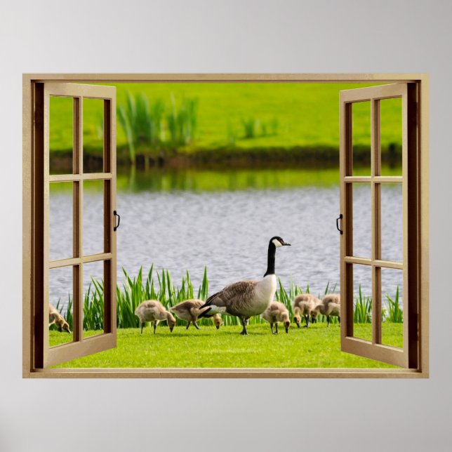Offenes Fenster Mama Gans Poster (Vorne)
