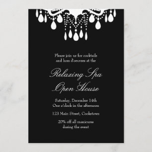 Offenes Haus-Schwarz-großartiges Ballsaal Einladung