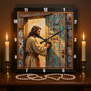 Offenes Herz: Jesu sanfter Ruf Quadratische Wanduhr
