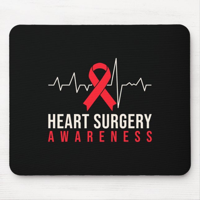 Offenes Herz Operation Byp Bewusstsein Herzklopfen Mousepad (Vorne)