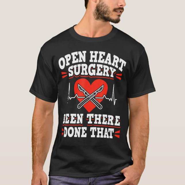 Offenes Herz Operation Bypass Awareness Heart Open T-Shirt (Vorderseite)